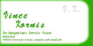 vince kornis business card